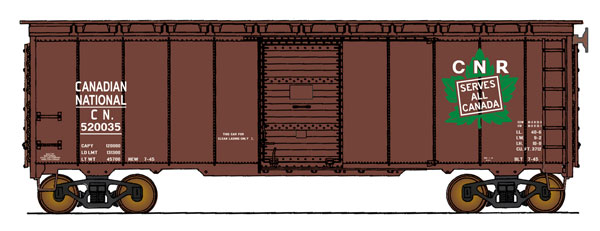 InterMountain Railway Company 1937 AAR 40' Box Car (w/NSC-2 Ends) - Canadian National CN 520274