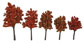 Walthers SceneMaster Autumn Trees, 4 to 5.5 in. (10cm to 14cm) Tall - (Pack of 10)
