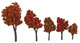 Walthers SceneMaster Autumn Trees, 1.625 to 4 in. (4cm to 10cm) Tall - (Pack of 10)