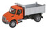 Walthers SceneMaster International 4300 Single-Axle Dump Truck (Orange Cab, Silver Dump Bed)
