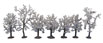 Walthers SceneMaster Snow Trees (White Foliage), 3.125 in. (8cm) Tall - (Pack of 7)