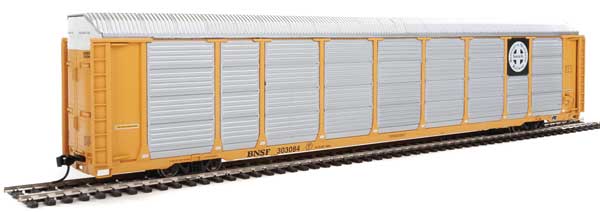 WalthersProto 89' Thrall Enclosed Tri-Level Auto Carrier - Burlington Northern Santa Fe Rack and Flat BNSF 303084