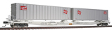 Walthers Gold Line™ Flexi-Van Flat Car w/Two Trailers - Milwaukee Road NIFX 7028