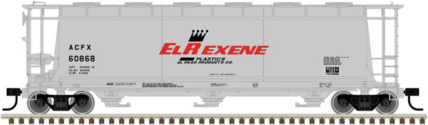 Atlas Model Railroad Co. ACF 3-Bay Cylindrical Hopper - El Rexene Plastics ACFX 60868