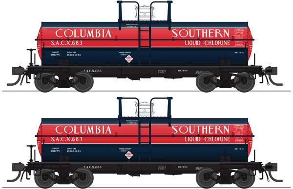 Broadway Limited Imports 6000-Gallon Tank Car (2-Pack) - Columbia Southern SACX 683, SACX 688