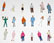 JMD Plastics Standing People - Handpainted (Pack of 250)