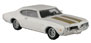 Model Power Minis 1969 Oldsmobile 442 (White w/Gold Stripes)