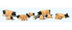 Preiser Kg Black and Light Brown Pigs (Pack of 8)