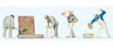 Preiser Kg Plasterers/Cement Workers w/Accessories (Pack of 4)