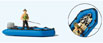 Preiser Kg Dinghy w/Fisherman/Angler (Blue)