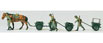 Preiser Kg Wehrmacht Infanterie w/Horse- and Hand-Drawn Carts