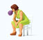 Preiser Kg Sitting Girl Blowing Bubble Gum