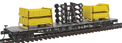 PROTO 2000 AAR 53½' Flat Car w/w/Wagon Boxes & Frames Load - Nickel Plate Road NKP 3020