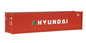 Walthers 40' Hi-Cube Fully Corrugated (Roof, Sides & Ends) Box Container - Hyundai