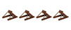 WalthersTrack Assembled Track Bumpers (4-Pack) - Rust Brown