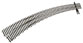 Walthers Shinohara Code 83 Nickel Silver Turnout - #7 Left Hand Curved - DCC Friendly