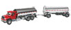 Walthers SceneMaster International 7600 Tank Truck w/Trailer - (White Cab, Chrome Tanks)