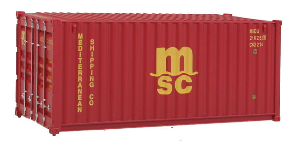 Walthers SceneMaster 20' Corrugated-Side Container - Mediterranean Shipping Co. (MSC)