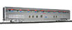 WalthersProto 85' Budd Hi-Level 68-Seat Step-Down Coach w/Plated Finish & Lighted Interior - Amtrak (Phase I, Stripes in Upper Window Panel)