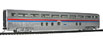 WalthersProto 85' Budd Hi-Level 72-Seat Coach w/Plated Finish & Lighted Interior - Amtrak (Phase II, Stripes Above Door)