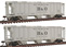 Walthers Gold Line PS-2 2893 Cubic Foot 3-Bay Covered Hopper - Baltimore & Ohio (2-Pack)